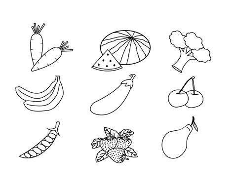 fruits  vegetables coloring pages printable pictures  vegetables