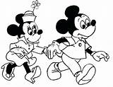 Mickey Coloring Minnie Pages Kissing Getdrawings sketch template