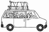 Clipart Van Vacation People Clip Kids Family Getting Cliparts Mini Trip Road Minivan Into Car Travel Holiday Coloring Rolling Visit sketch template