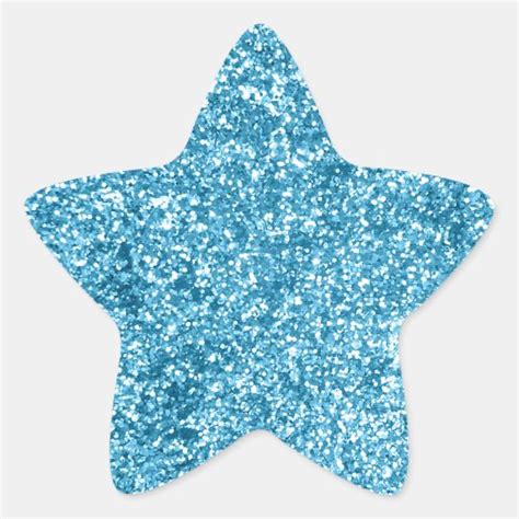 girly blue sparkle glitter  star sticker zazzlecom