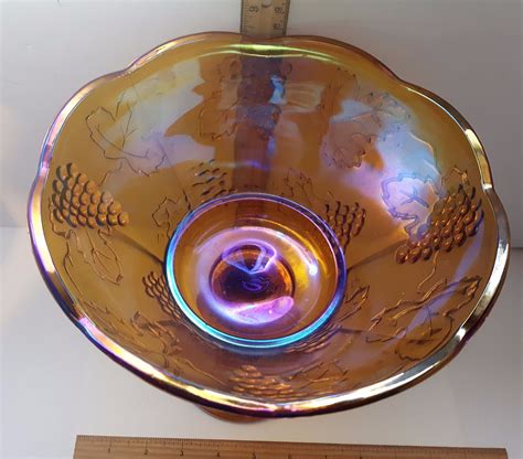 22 Vintage Iridescent Amber Carnival Glass