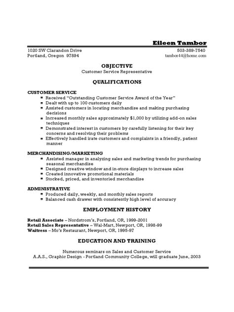 customer service resume template fillable printable  forms