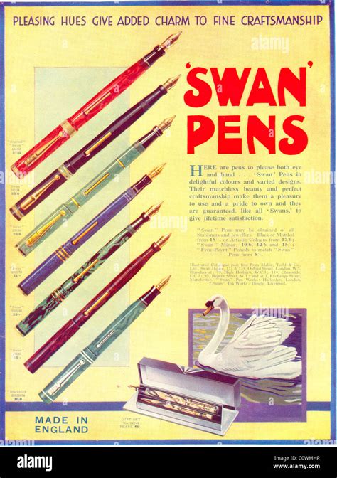 advertisement  swan pens stock photo  alamy