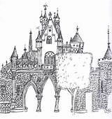 Sleeping Beauty Castle Disneyland Drawing Coloring Pages Template sketch template