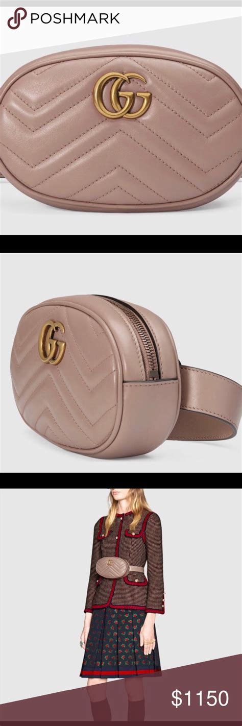 Authentic Gucci Marmont Leather Belt Bag This Color Is