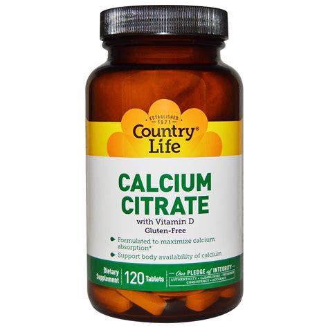 country life calcium citrate with vitamin d 120 tablets by iherb