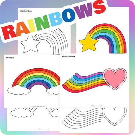 printable rainbow templates coloring pages  merry