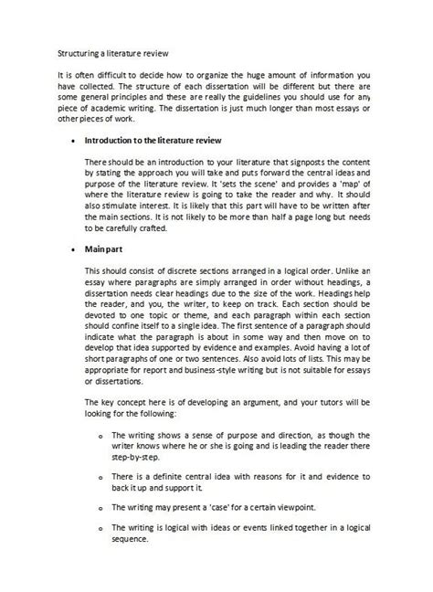 literature review template    literature review