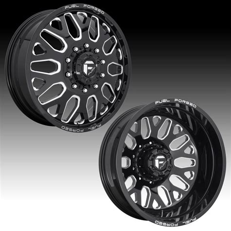 fuel ffd gloss black milled forged dually custom truck wheels ffd forged dually fuel