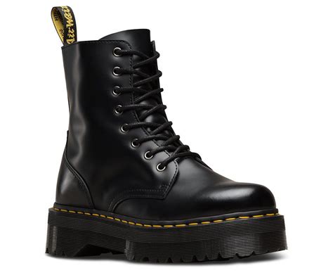 dr martens jadon black polished smooth double platform sole boots kleidung accessoires