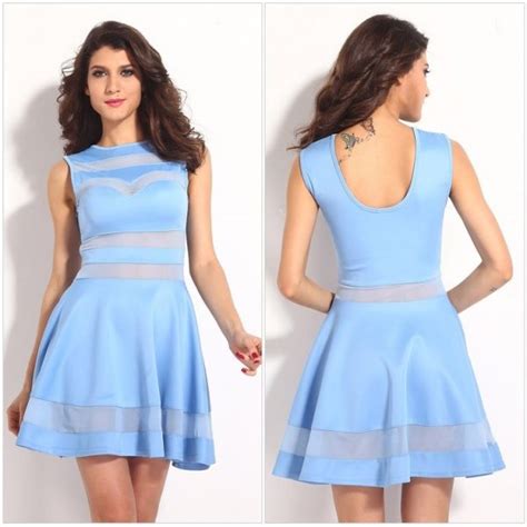 Cheap Mesh Blue Short Sexy Night Out Dresses Online