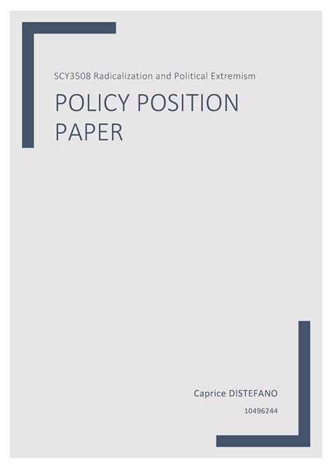 assignment  policy position paper scy radicalization