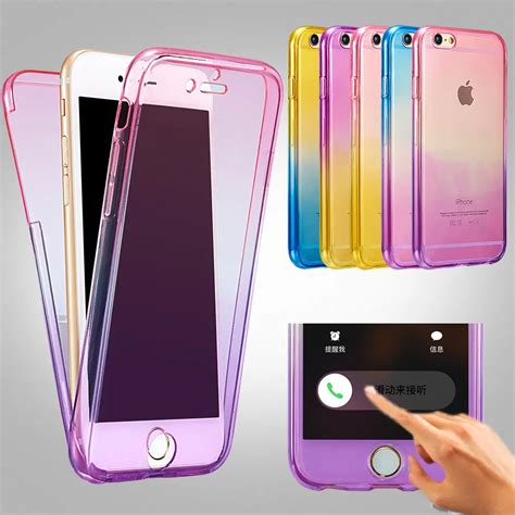 iphone   cases protect rainbow  tpu silicone flexible soft full body protective case