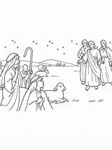 Shepherds Angels Lds Jesus Sheep Christ Birth Born Sharing Time Primary Appearing Fields Library Stories Downloaded December Week Inclined Primarily sketch template