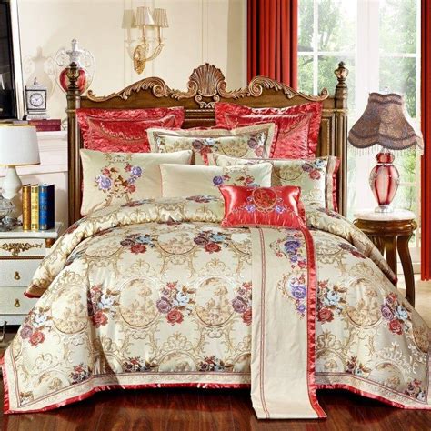 Luxury Bedding Sets Wedding Royal Cotton Stain Jacquard Bed Spread King