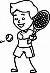Tennis Ball Coloring Hitting Backhand Wecoloringpage Playing Pages sketch template