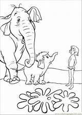 Jungle Coloring Mowgli Book Pages Printable Hathi Cartoons Color sketch template