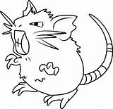 Raticate Rattata Pokémon sketch template