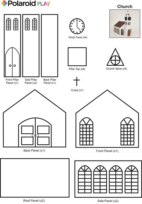 printable paper church template printable templates