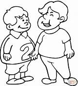 Coloring Pages Friendship Boys Two Little Printable Supercoloring Online Color sketch template