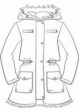 Winter Jacket Coloring Coat Drawing Pages Printable sketch template