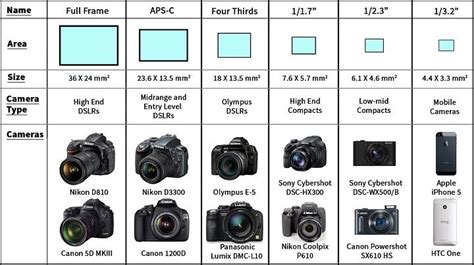 camera sensor size comparison chart