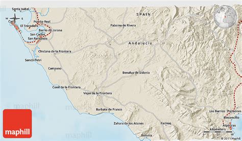 shaded relief  map  algeciras