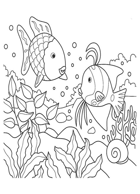 colouring pictures rainbow fish clipartsco