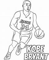 Kobe Bryant Coloring Kolorowanki Kolorowanka Koszykarz Lakers Lebron Athletes Sketch Topcoloringpages Druku sketch template