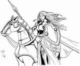 Coloring Pages Warrior Medieval Princess Book Knight Archer Books Woman Female Manga Women Sucker Colouring Drawings Armor Color Queen Sketch sketch template