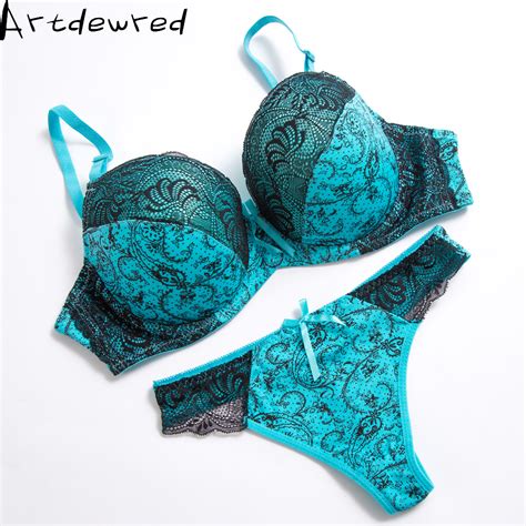 sexy thong lace push up bra set lingerie women underwear sets intimates embroidery floral black