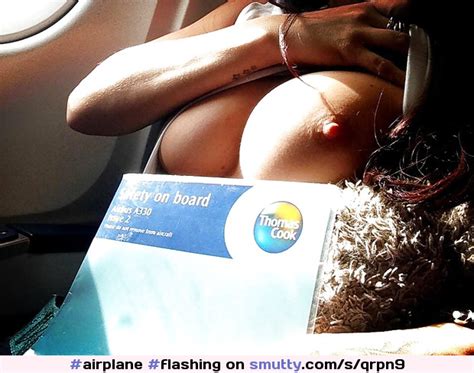 flashing tits boobs plane airplane