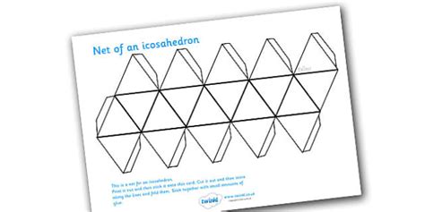 net   icosahedron icosahedron template teacher