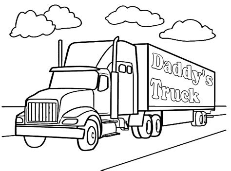 tractor trailer coloring page sketch coloring page