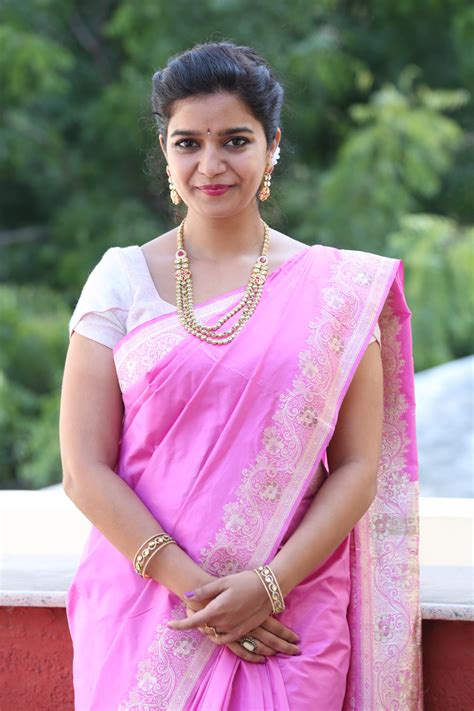 Actress Swathi In Pink Saree Photos Telugu Actress Gallery