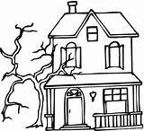 Coloring Pages Coloring4free Haunted House Dead Tree Related Posts sketch template