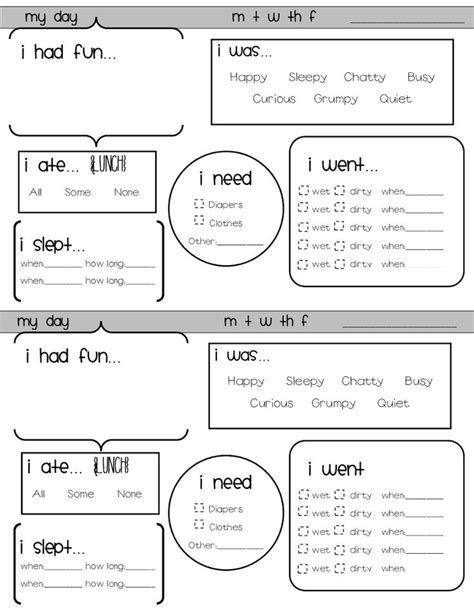 lesson plan forms images  pinterest daycare daily sheets