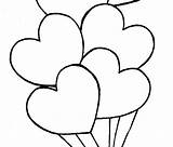 Para Corazon Colorear Globos Coloring Pages Heart sketch template