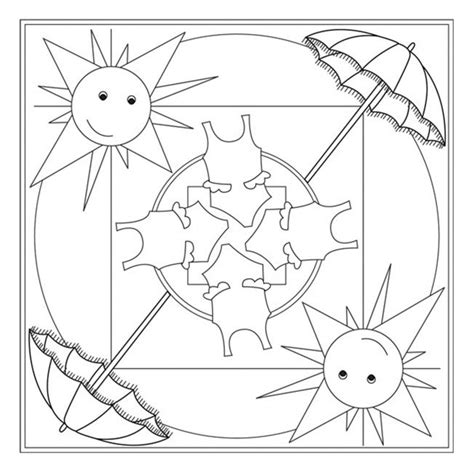 gambar summer mandala coloring page crafts worksheets preschool pages