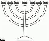 Candelabro Ebraismo Menorah Judentum Ebraico Sette Kandelaar Joodse Judio Candelabros Sevivon Mitzvah Stampare sketch template