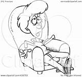 Sitting Woman Chair Cartoon Exhausted Arm Clip Toonaday Outline Illustration Royalty Rf Ron Leishman 2021 Clipart sketch template