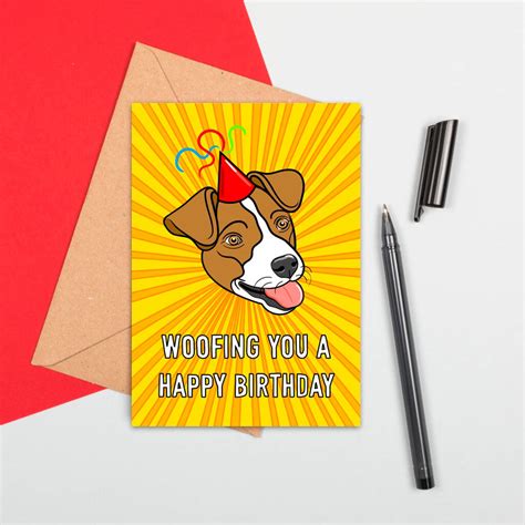 dog happy birthday card  adam regester design notonthehighstreetcom