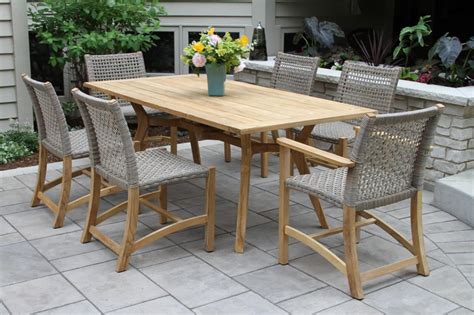 nautical teak hardwood outdoor rectangle dining table