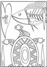 Aboriginal Colour Pages Colouring Drawing Coloring Animal Dot Fish Getdrawings Printable Templates Au sketch template