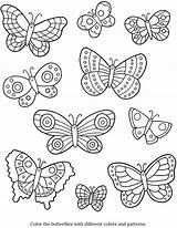 Coloring Butterflies Butterfly Pages Color Printable Kids Colouring Sheets Doverpublications Printables sketch template