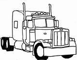 Coloring Pages Truck Semi Drawing Peterbilt Mack Drawings Clipart Colouring Trucks Dump Kids Sketch Outline Tow Trailer Kenworth Tractor Lorry sketch template
