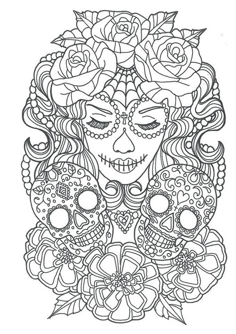 awesome sugar skull coloring pages  adults seni beri