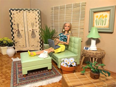 barbie diorama green rooms diy dollhouse the fosters doll house