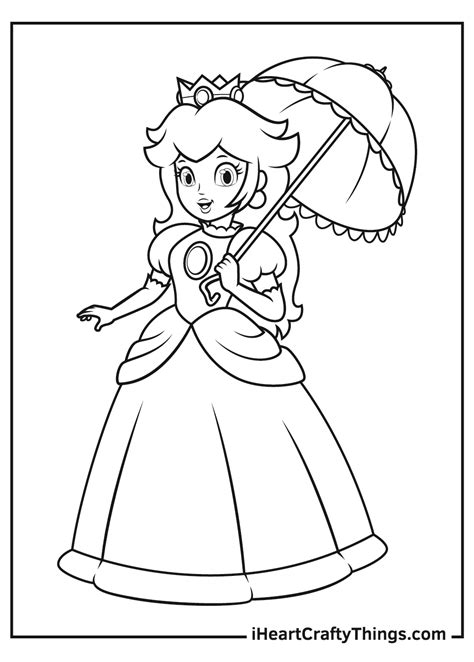 princess peach wedding dress coloring pages