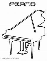 Piano Musical Instrument Coloring Pages Kids Concert Drawing Boys Book Comments Silhouette sketch template